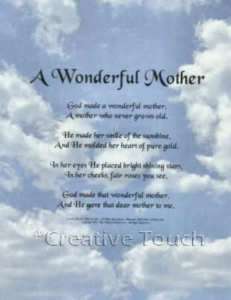 poem personalized print a wonderful mother  