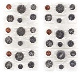 1968,1969,1970,1971,1972,1973 Canada Uncirculated Proof Like Mint Sets 
