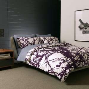  Unison Larch Bedding in Plum   Queen Pillowcases