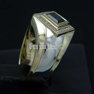 Natural Sapphire Diamonds 10k Solid Gold Ring r00004  