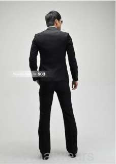 Mens Gentleman Straight Pants Suit Trousers Black Z05  