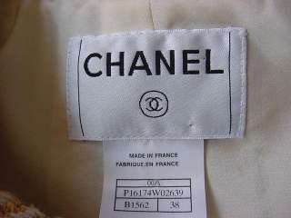 CHANEL 00A Jacket 38 pale yellow gold nugget detail scarf  