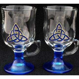 Celtic Glass Designs Set of 2 Hand Painted Irish Coffee Glasses in a 