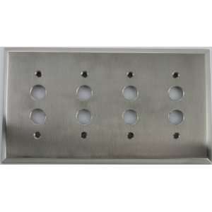  Satin Nickel 4 Gang Push Button Switch Wall Plate