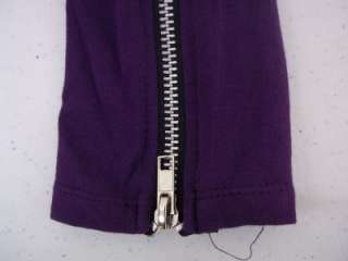 Juniors Purple Side zipper leggings  