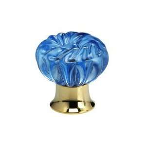  Omnia 4341/30 US3 T AZ Knobs Polished Brass with Azure 