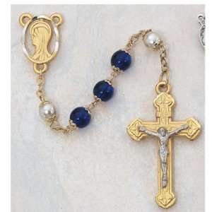    8MM Blue/Pearl Capped Rosary (450H/F) Arts, Crafts & Sewing