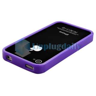 8pcs Bumper Rubber Case Full Body Shield For iPhone 4  