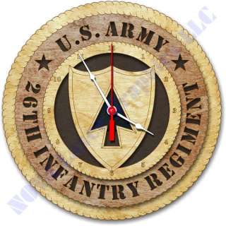 Army 26th Infantry Regiment Birch Wall Clock  