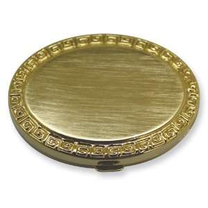  Gold tone Edge Design Pillbox Jewelry