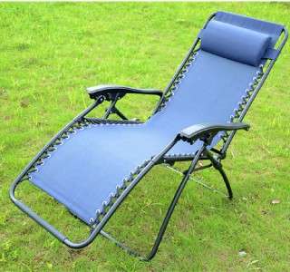 New foldable blue Zero Gravity Recliner Lounge Patio Pool Chair  