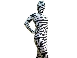 Full Body Zebra Unisex Lycra Spandex Zentai Suit S XXL #ZB014  