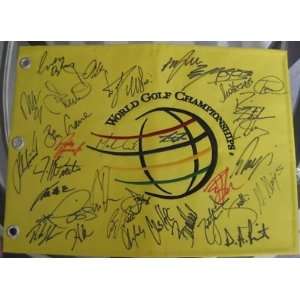  World Golf Championships Signed Pin Flag +proof Top 60 