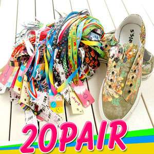 New 20 50 100 Pairs Lots Cartoon Printing Shoe Laces Lace Shoelaces 