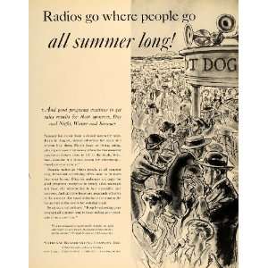   Ad National Broadcasting Radio America Hot Dog   Original Print Ad