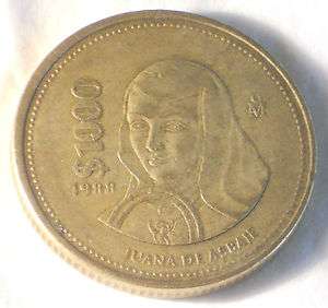 Mexico 1988 $1000 Pesos Coin Juana de Asbaje First Year of Issue 