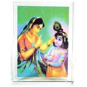   PICTURE OF INDIAN GOD KRISHNA WITH MOTHER YASHODA