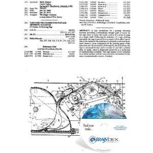  NEW Patent CD for TAPE FEED MECHANISM FOR POSTAGE METERING 
