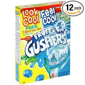 Fruit Gushers Fruitomic Punch, 6 Count Pouches (Pack of 12)  