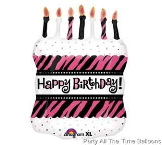 Fab Happy Birthday Zebra Pink Stripe Cake Party  