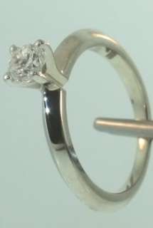 18k white gold .50 round diamond engagement ring SI3 H  