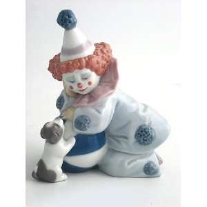    Lladro Pierrot with Puppy & Ball #5278 4 H