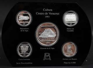 1993 Mexico Cultura Centro de Veracruz 9 Oz. Silver Set  