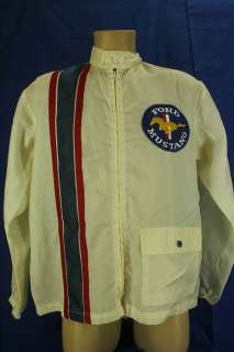 Vtg 60s 70s Ford Mustang White Blue Red Cafe Racer Racing Jacket 