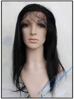 100% Remi full lace wig, Straight ,Color #1,Swiss lace,12‘’ long 