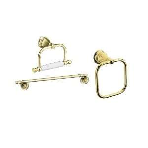   Pack 1 Polished Brass Revival 24 Towel Bar, Towel Ring and Tissue Hol