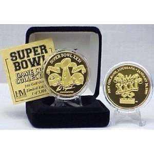  Super Bowl XXXI 24kt Gold Flip Coin 
