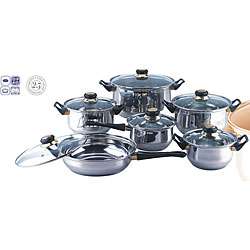 12 Piece Stainless Steel Pots and Pans Kitchen Cookware Set New  
