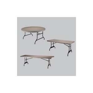   Commercial Folding Table, 60 Round, 30 High, Putty