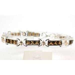  925 Silver Smokey Quartz Fancy Bracelet by TOC Jewelry