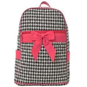  Quilted Houndstooth Print Zippered Backpack Baby