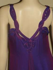 VERSACE Purple Gathered Back Gown Dress 42 NWT $12,990  