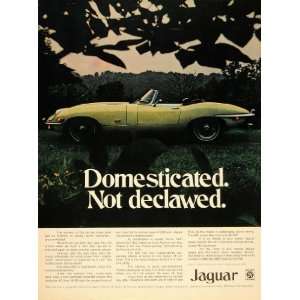  1970 Ad Green Jaguar XKE Convertible Automobile Spring 