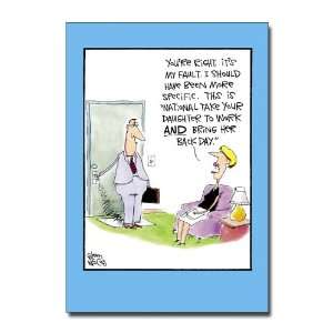  Daughter 2 Work   Humorous Cartoon Fathers Day Greeting 