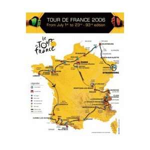  2006 Tour De France Official Map Poster