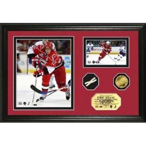 Eric Staal 2008 All Star Mvp Game Used Net And Gold Coin Photo Mint