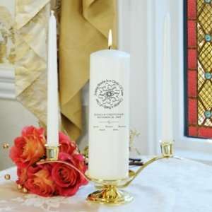  Blended Family Unity Candle Set w/Holder White/Ivory