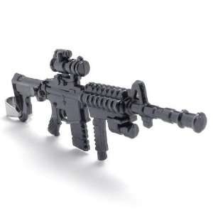  M4 Carbine Rifle Stainless Steel Pendant Necklace Jewelry
