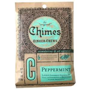 Chimes Peppermint Ginger Chews, 5 Ounce Bags (Pack of 20)  