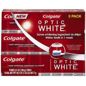 Colgate Optic White Toothpaste, 5.5 Oz. 3 Pk Flash a brighter smile