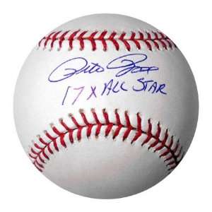  Pete Rose Autographed Baseball with 17X All Star 