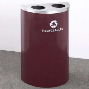   Recyclables message w/ Recycling Logo, Burgundy Finish, Satin Brass