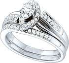 Ladies White Gold Marquise Diamond Wedding Ring Set  