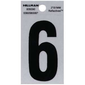  The Hillman Group 839390 2 Inch Black on Silver Reflective 