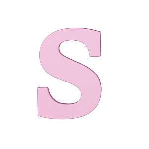  8 Inch Wall Hanging Wood Letter S Pink Baby