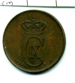 1874 Denmark 2 Ore       XF 41411  